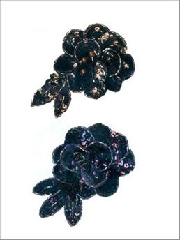 Botón Fil flores lentejuelas con imperdible